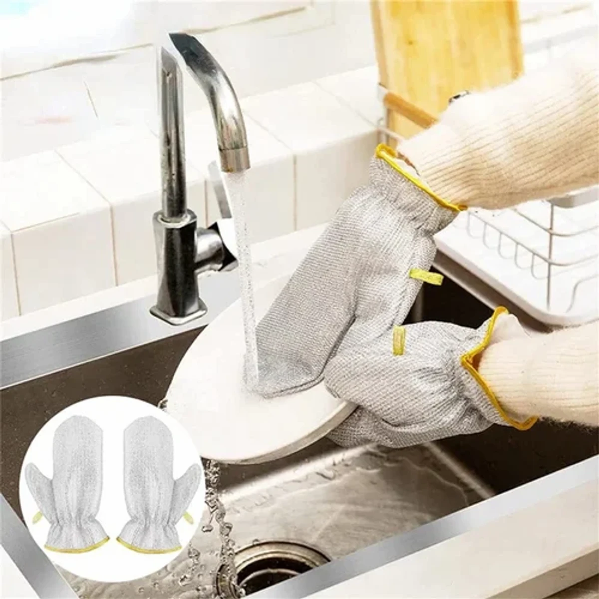 1 PAIR Kitchen Cleaning Hand Gloves - Image 4